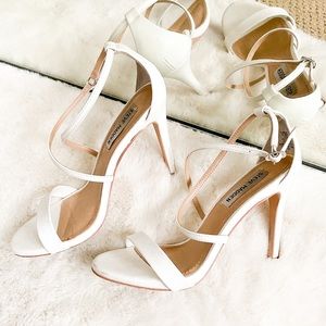 steve madden white stiletto strappy heels